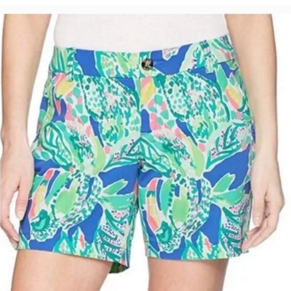 Lilly Pulitzer Jayne Stretch Short in Beckon Blue Wake Up Call Size 8